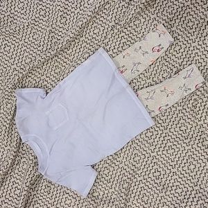 Matching Unicorn Leggings and Top Play Outfit Size 2